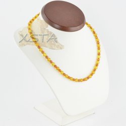 Faceted Amber necklace polished multicolour